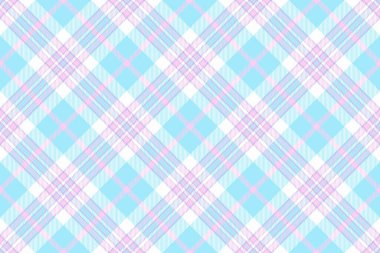 Derin desenli tartan kumaş, güzel desenli, pürüzsüz vektör. Açık ve cyan renklerinde güzel bir tekstil ekoseli denetimi.
