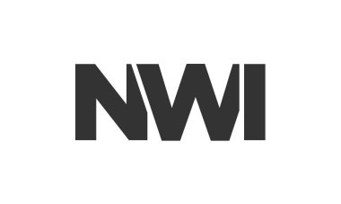 NWI logo tasarım şablonu güçlü ve modern kalın metinlerle. Basit ve minimal tipografi içeren ilk tabanlı vektör logosu. Moda şirket kimliği.