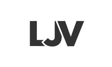 LJV logo tasarım şablonu güçlü ve modern kalın metin ile. Basit ve minimal tipografi içeren ilk tabanlı vektör logosu. Moda şirket kimliği.
