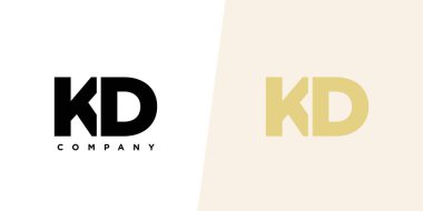 K ve D harfi, KD logo tasarım şablonu. İlk tabanlı asgari monogram logosu.
