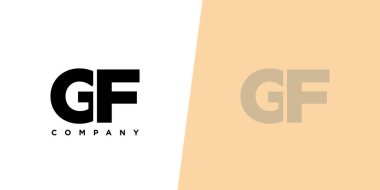 G ve F harfi, GF logo tasarım şablonu. İlk tabanlı asgari monogram logosu.
