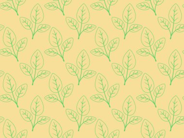 El çizimi çiçek desenli vektör tasarımı. Bitki ve yaprak ile basit bir süs. Kumaş baskı kumaşı.