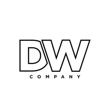 Moda D ve W harfi, DW logo tasarım şablonu. Şirket kimliği için asgari monogram tabanlı logotype.