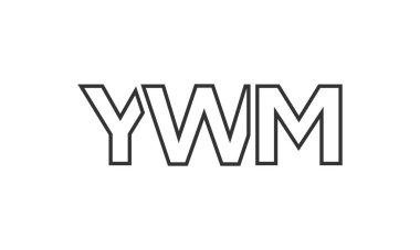 YWM logo tasarım şablonu güçlü ve modern kalın metinlerle. Basit ve minimal tipografi içeren ilk tabanlı vektör logosu. Moda şirket kimliği.