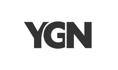 YGN logo tasarım şablonu güçlü ve modern kalın metinlerle. Basit ve minimal tipografi içeren ilk tabanlı vektör logosu. Moda şirket kimliği.