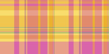 Grup tartan vektör tekstili, bornoz desenleri pürüzsüz. Kehribar ve turuncu renklerde yastık kumaşı ekoseli tarama.