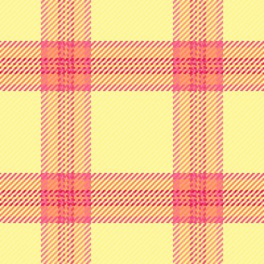 Uniform vektörsüz arkaplan, doku dokusu tekstili yükleniyor. Sarı ve kırmızı renkli ekose kumaşı kontrol et..