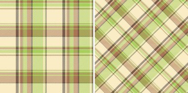 Yeryüzü renklerinde desenli ekose kontrol vektörüyle kumaş tartan arkaplanının tekstilsiz deseni.