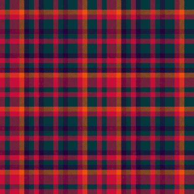 Kumaşın tartan dokusu, arka plan vektör tekstili ile koyu ve kırmızı renklerde pürüzsüzdür..