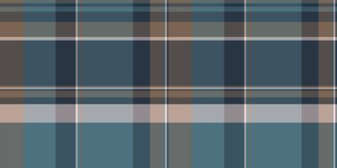 Karmaşık ekoseli çek, renkli tekstil arka plan vektörü. Cyan ve gri renkli kumaş desenli tartan dizayn eder.