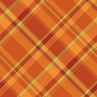 Kare tekstil kumaşı, indirimli ekose vektör dikişsiz. Jersey kontrol motifi arka plan kumaşı turuncu ve kırmızı.