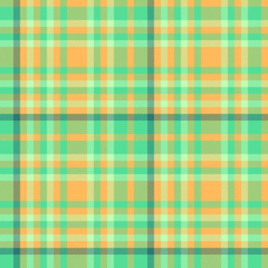 Kehribar ve yeşil renklerde arka plan kontrol vektör desenli dikişsiz kumaşlı ekose kumaş..