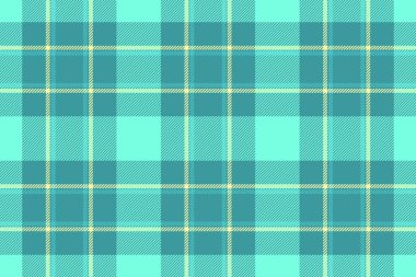 İpek desenli, dikişsiz arka plan, italyan dokusu kontrol vektörü. Cyan ve deniz mavisi renklerinde şehvetli ekose kumaş..