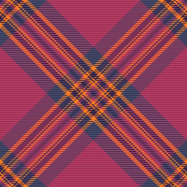 Elmas ekoseli kumaş, ipek desenli tekstil vektörü. Pembe ve mavi renkli yeni kumaş denetimi arkaplanı.