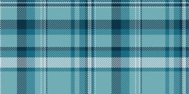 Süslü, tekstil kumaşlı, ekose desenli, dikişsiz. Cyan ve koyu renkli eşsiz desen tartan arkaplan vektörü.