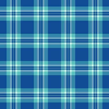 Yumuşak, pürüzsüz kumaş, vektör arkaplan ekoseli giyin. İş denetimi şablon tartan tekstil Cyan ve deniz mavisi rengi.