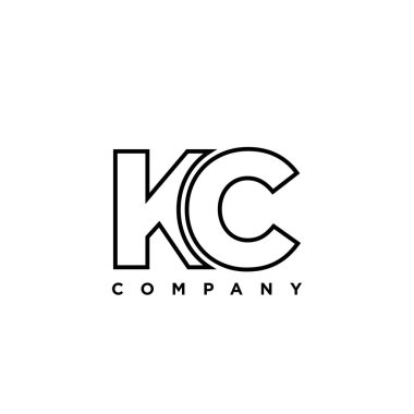 K ve C harfleri, KC logo tasarım şablonu. Şirket kimliği için asgari monogram tabanlı logotype.