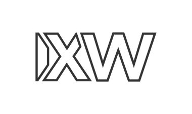 IXW logo tasarım şablonu güçlü ve modern kalın metinlerle. Basit ve minimal tipografi içeren ilk tabanlı vektör logosu. Moda şirket kimliği.