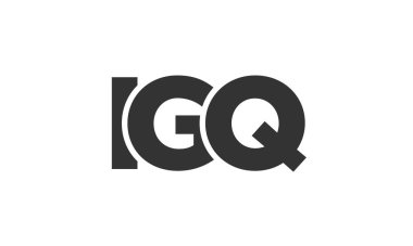 IGQ logo tasarım şablonu güçlü ve modern kalın metin ile. Basit ve minimal tipografi içeren ilk tabanlı vektör logosu. Moda şirket kimliği.