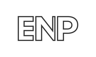 ENP logo tasarım şablonu güçlü ve modern kalın metinlerle. Basit ve minimal tipografi içeren ilk tabanlı vektör logosu. Moda şirket kimliği.