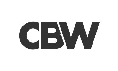 CBW logo tasarım şablonu güçlü ve modern kalın metinlerle. Basit ve minimal tipografi içeren ilk tabanlı vektör logosu. Moda şirket kimliği.