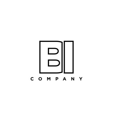 B harfi ve ben, BI logo tasarım şablonu. Şirket kimliği için asgari monogram tabanlı logotype.