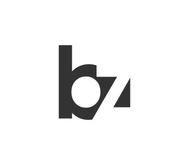 BZ yaratıcı geometrik başlangıç tabanlı modern ve minimal logo. B harfi z moda yazı tipleri.
