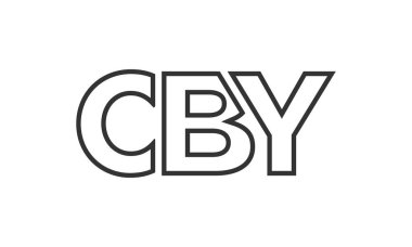 CBY logo tasarım şablonu güçlü ve modern kalın metin ile. Basit ve minimal tipografi içeren ilk tabanlı vektör logosu. Moda şirket kimliği.