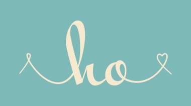 HO ilk düğün monogramı kaligrafi vektör illüstrasyonu. Sevgililer Günü posteri ve tebrik kartı için el çizimi harfleri logo tasarımı.