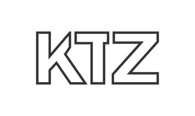 KTZ logo tasarım şablonu güçlü ve modern kalın metin ile. Basit ve minimal tipografi içeren ilk tabanlı vektör logosu. Moda şirket kimliği.
