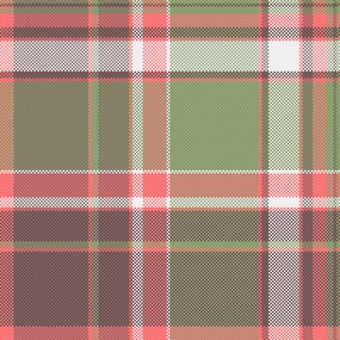 Kırmızı ve pastel renklerde ekose arkaplan dokusuna sahip kumaş vektör tartanın tekstil deseni.