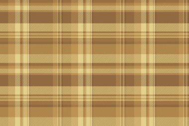 Kusursuz tekstil ekoseli desenli kumaş. Arka plan kontrollü. Turuncu ve sarı renkli tartan..