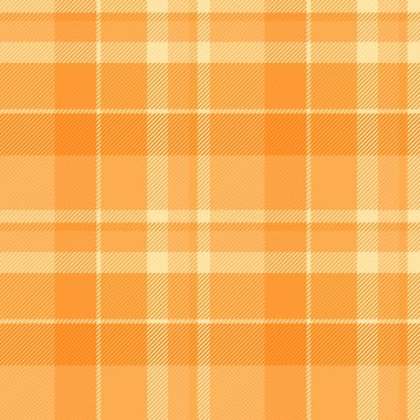 Turuncu ve kehribar rengi ekose desenli tekstil arkaplan kumaşı..