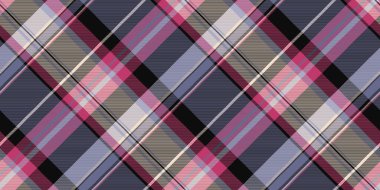 Dişi ekose kumaş, kavramsal arka plan dikişsiz tekstil. Pastel ve siyah renklerde ücretsiz kontrol desenli tartan.