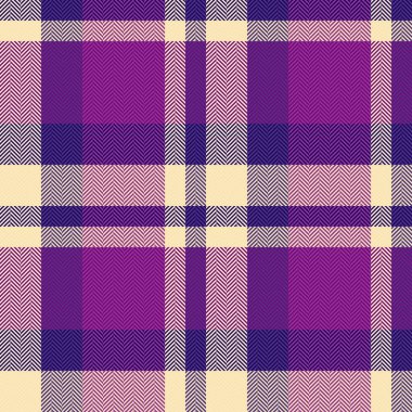 Ekose desenli kumaş dokusunun mor ve çivit renklerinde pürüzsüz vektör tartan arka planı.
