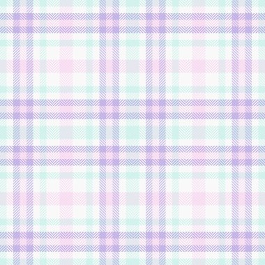 Açık ve beyaz renkli kumaş tekstil vektörüyle tartan deseninin arkaplan dokusunu kontrol et.