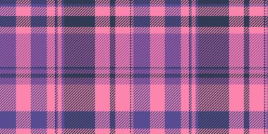 Sanat eseri vektör deseni, kusursuz kontrol geçmişi. Pembe ve mavi renkli simetri kumaş ekose kumaşı.