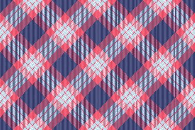 Mavi ve kırmızı renklerde kusursuz arka plan tekstil dokusuna sahip vektör kumaş desenini ekoseli tartan denetimi.