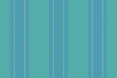 Arka plan vektör çizgileri oluşturun, Viktoryan dikey dikey dikişsiz doku. Şapka desenli tekstil kumaş şeridi, gök mavisi ve cyan rengi..