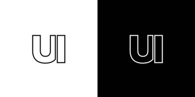 Moda harfi U ve ben, UI logo tasarım şablonu. Şirket kimliği için asgari monogram tabanlı logotype.