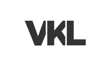 Güçlü ve modern kalın metin ile VKL logo tasarım şablonu. Basit ve minimal tipografi içeren ilk tabanlı vektör logosu. Moda şirket kimliği.
