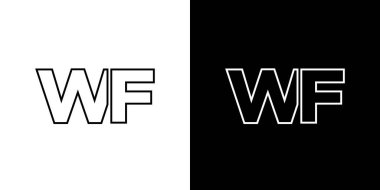 Moda harfi W ve F, WF logo tasarım şablonu. Şirket kimliği için asgari monogram tabanlı logotype.