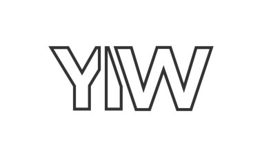 YIW logo tasarım şablonu güçlü ve modern kalın metinlerle. Basit ve minimal tipografi içeren ilk tabanlı vektör logosu. Moda şirket kimliği.