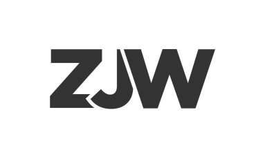 ZJW logo tasarım şablonu güçlü ve modern kalın metinlerle. Basit ve minimal tipografi içeren ilk tabanlı vektör logosu. Moda şirket kimliği.