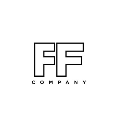 Moda harfi F ve F, FF logo tasarım şablonu. Şirket kimliği için asgari monogram tabanlı logotype.
