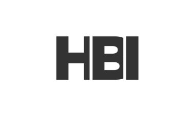 HBI logo tasarım şablonu güçlü ve modern kalın metinlerle. Basit ve minimal tipografi içeren ilk tabanlı vektör logosu. Moda şirket kimliği.