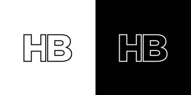 Moda harfi H ve B, HB logo tasarım şablonu. Şirket kimliği için asgari monogram tabanlı logotype.