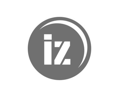 İZ spor amblemi ya da takım logosu. Top dükkanı, spor şirketi, eğitim ve kulüp rozeti için baş harf I ve Z kombinasyonlu top logosu..