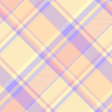 Şeftalili ekose kumaş ve limonlu şifon rengi vektörsüz tekstil içeren kumaş tartan dokusunun desen kontrolü.