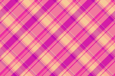 Postersiz tartan kontrolü, otel vektör arkaplan ekoseli. Vogue dokusu tekstil kumaşı pembe ve kırmızı renkte.
